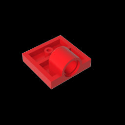 GDS-848 - Plate Special 2 x 2 with 1 Pin Hole [Complete Underside Rib]