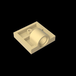 GDS-848 - Plate Special 2 x 2 with 1 Pin Hole [Complete Underside Rib]