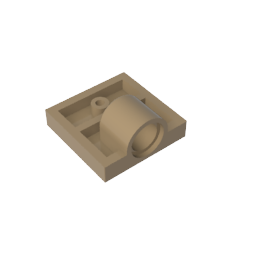 GDS-848 - Plate Special 2 x 2 with 1 Pin Hole [Complete Underside Rib]