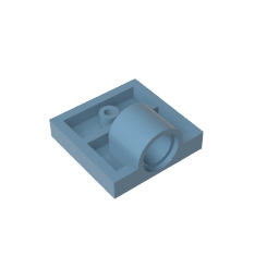 GDS-848 - Plate Special 2 x 2 with 1 Pin Hole [Complete Underside Rib]