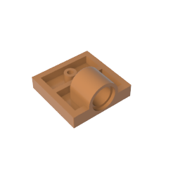 GDS-848 - Plate Special 2 x 2 with 1 Pin Hole [Complete Underside Rib]