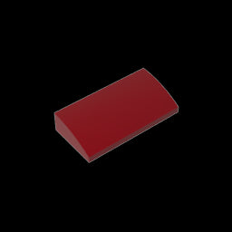 GDS-859 - Slope Brick Curved 2 x 4 x 2/3 No Studs, with Bottom Tubes