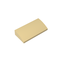GDS-859 - Slope Brick Curved 2 x 4 x 2/3 No Studs, with Bottom Tubes