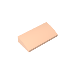 GDS-859 - Slope Brick Curved 2 x 4 x 2/3 No Studs, with Bottom Tubes
