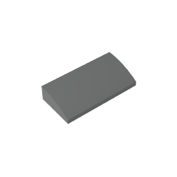 GDS-859 - Slope Brick Curved 2 x 4 x 2/3 No Studs, with Bottom Tubes