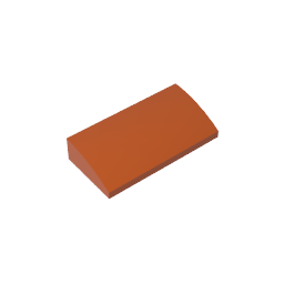 GDS-859 - Slope Brick Curved 2 x 4 x 2/3 No Studs, with Bottom Tubes