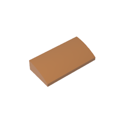 GDS-859 - Slope Brick Curved 2 x 4 x 2/3 No Studs, with Bottom Tubes