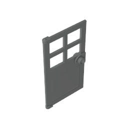 GDS-876 - Door 1 x 4 x 6 with 4 Panes and Stud Handle