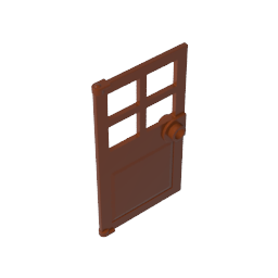 GDS-876 - Door 1 x 4 x 6 with 4 Panes and Stud Handle