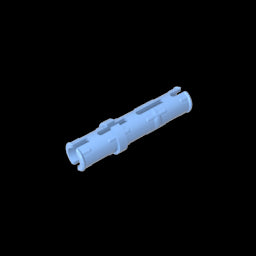 GDS-888 - Technic Pin Long with Friction Ridges Lengthwise, 2 Center Slots