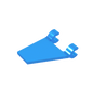 GDS-895 - Flag 2 x 2 Trapezoid with 2 Clips [Thick U Clips]