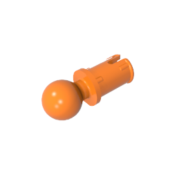 GDS-903 - Technic Pin with Friction Ridges Lengthwise and Towball