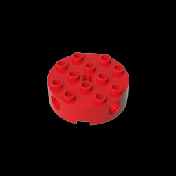 GDS-951 - Brick Round 4 x 4 with 4 Side Pin Holes and Center Axle Hole