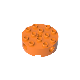 GDS-951 - Brick Round 4 x 4 with 4 Side Pin Holes and Center Axle Hole
