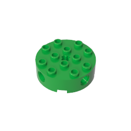 GDS-951 - Brick Round 4 x 4 with 4 Side Pin Holes and Center Axle Hole