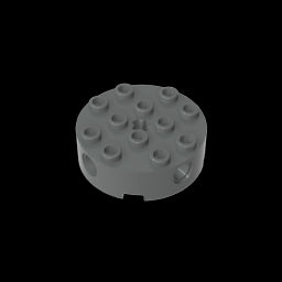 GDS-951 - Brick Round 4 x 4 with 4 Side Pin Holes and Center Axle Hole