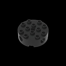 GDS-951 - Brick Round 4 x 4 with 4 Side Pin Holes and Center Axle Hole