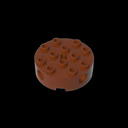 GDS-951 - Brick Round 4 x 4 with 4 Side Pin Holes and Center Axle Hole