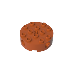 GDS-951 - Brick Round 4 x 4 with 4 Side Pin Holes and Center Axle Hole