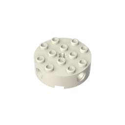 GDS-951 - Brick Round 4 x 4 with 4 Side Pin Holes and Center Axle Hole