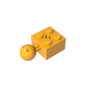 GDS-976 - Technic Brick Modified 2 x 2 with Ball and Axle Hole, with 6 Holes in Ball