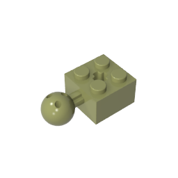 GDS-976 - Technic Brick Modified 2 x 2 with Ball and Axle Hole, with 6 Holes in Ball