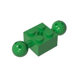 GDS-977 - Technic Brick Special 2 x 2 with 10.2mm Balls with Holes and Axle Hole