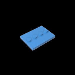 GDS-980 - Plate Special 3 x 4 with 1 x 4 Center Studs [Plain]