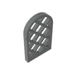 GDS-989 - Window 1 x 2 x 2 2/3 Pane Lattice Diamond with Rounded Top