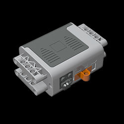 GDS-F0003 - Battery Box, Power Functions 4 x 11 x 7 with Orange Switch and Dark Bluish Gray Cover [Complete Assembly]