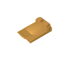 GDS-M018 - Wedge Curved 2 x 3 x 2/3 Two Studs, Wing End