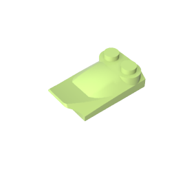 GDS-M018 - Wedge Curved 2 x 3 x 2/3 Two Studs, Wing End