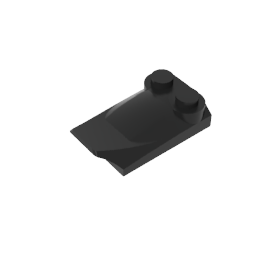GDS-M018 - Wedge Curved 2 x 3 x 2/3 Two Studs, Wing End