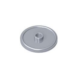 GDS-M297 - Minifig Shield Round with Stud and Raised Rim [Plain]