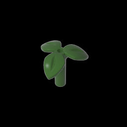 GDS-90503- Plant, Stem with 3 Leaves and Bottom Pin